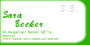 sara becker business card